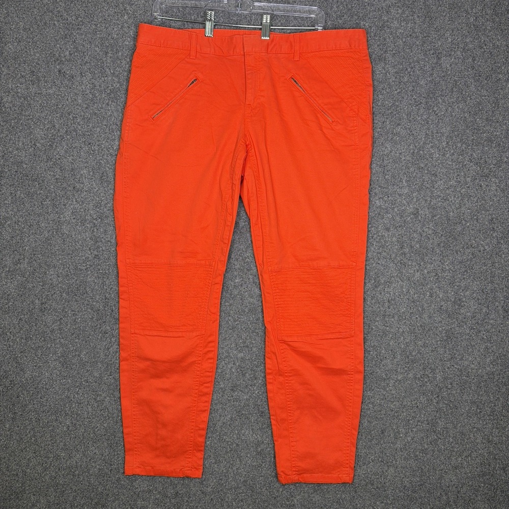 KHAKIS by GAP Skinny Mini Stretch Cotton Pants Size 14 Orange Straight Zippers